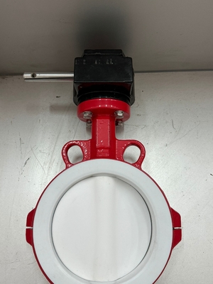 PFA lót và PTFE lót van bơ BFV loại phẳng Wafer loại van bướm Pneumatic On Off Valve