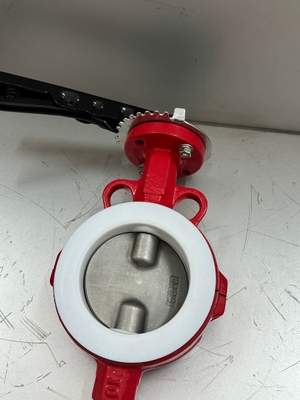 PFA lót và PTFE lót van bơ BFV loại phẳng Wafer loại van bướm Pneumatic On Off Valve