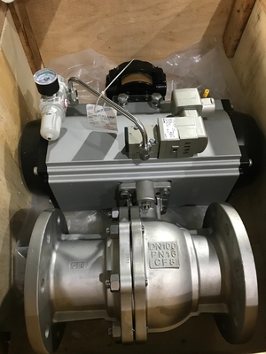 2 Way On Off Ball Valve Flange cuối với Pneumatic Actuator
