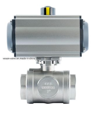 Pneumatic Actuated Ball Valve with 2-PC Screwed End and PN1.0-32.0MPa Pressure Rating for Industrial Use with 12 Months Warranty