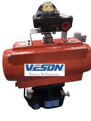 Đứng Anodized nhôm giá đỡ và Pinion Pneumatic Actuator với 795NM Output Torque và tiêu chuẩn ISO5211/DIN3337