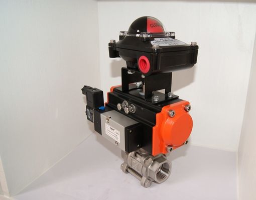 Động cơ khí áp của van đường ống sắt đúc Pneumatic On Off Valve / Two Way Pneumatic Valve Heavy Duty Type
