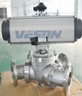 Y Type 135 Degree 3 Way Pneumatic Ball Valve With Pneumatic Actuator