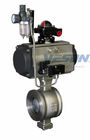 V Notch Pneumatic Actuated Ball Valve , Motorized Ball Valve Nickel Plated