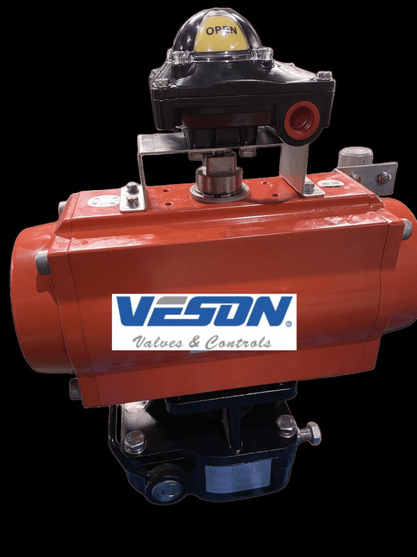 ISO5211 DIN3337 Scotch Yoke Pneumatic Actuator with 2-8 Bar Operating Pressure Anodized Surface and 32 To 400 Size Range