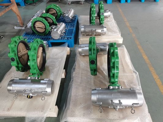 SS316 Van bướm khí nén Vận hành không khí cho hàng hải Thiết bị truyền động khí SS Van bướm được kích hoạt Van bướm chứng nhậnABS